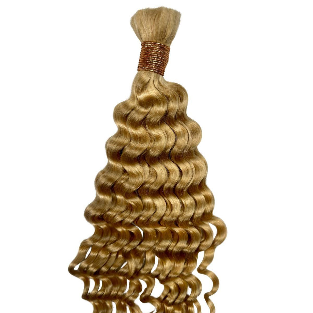 Blonde Deep Wave Bulk Human Hair Extensions 