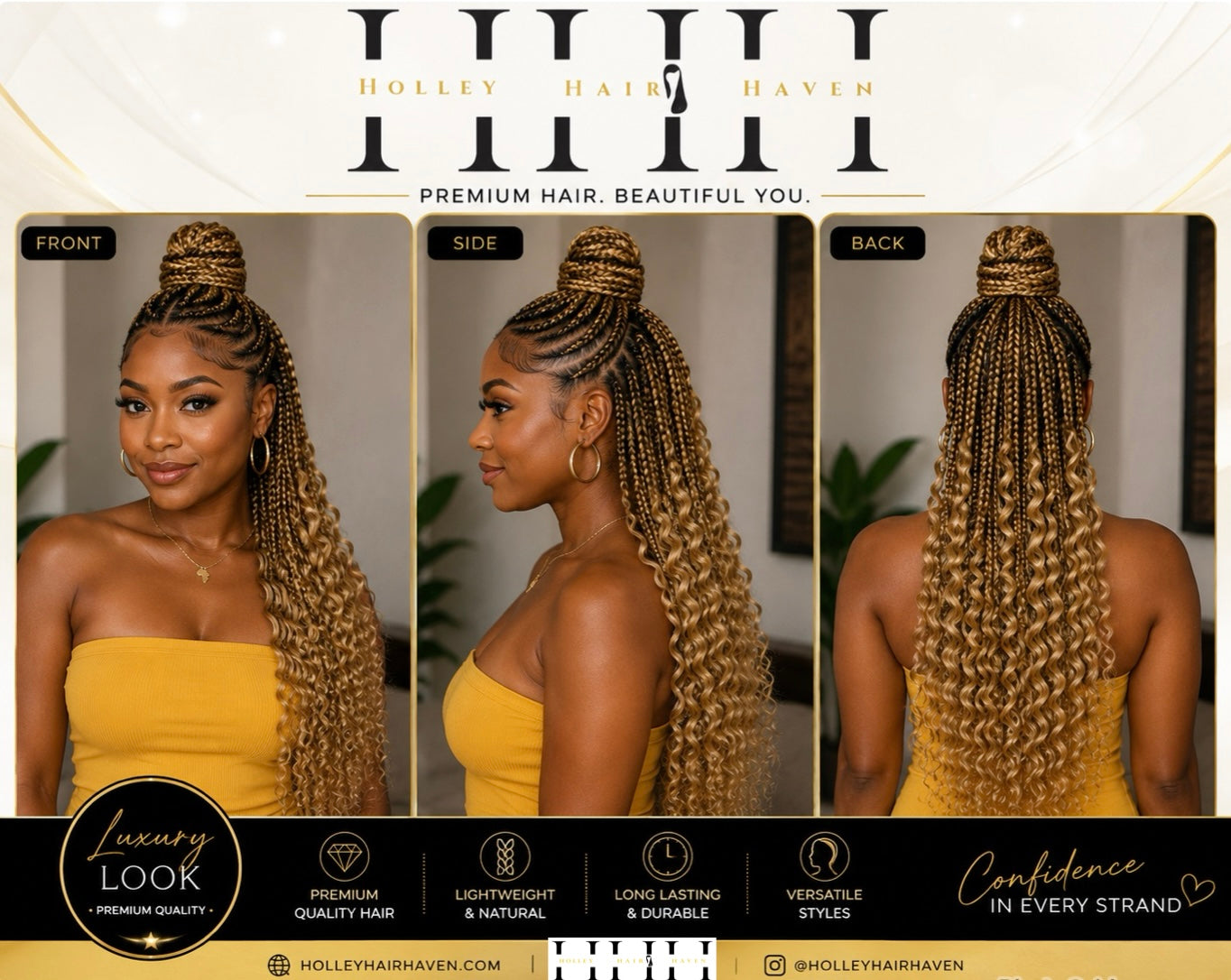 Blonde Deep Wave Bulk Human Hair Extensions